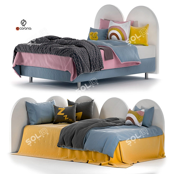 Happy Color Corner Bed Set 3D model image 7