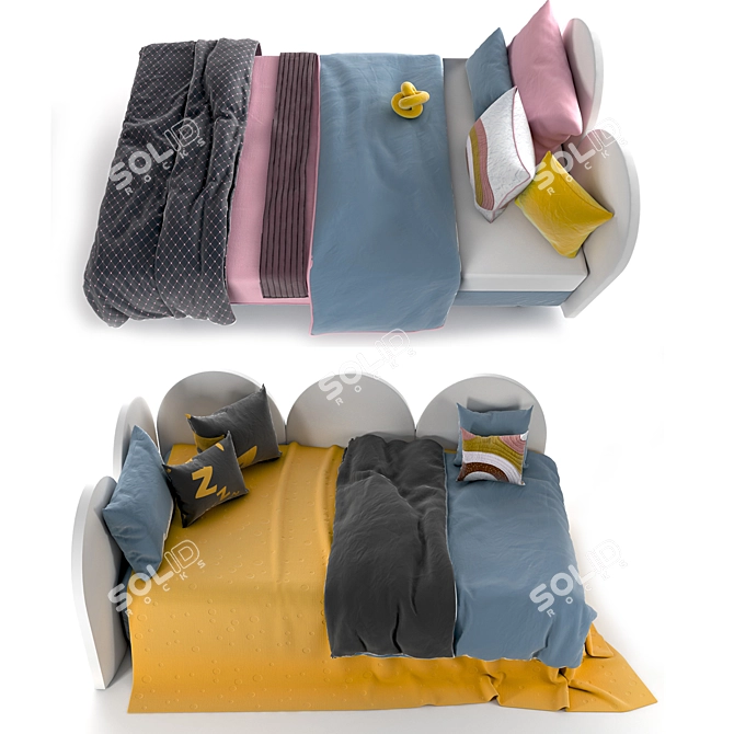 Happy Color Corner Bed Set 3D model image 8