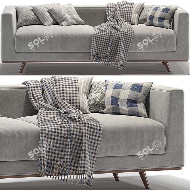 Modern 2 Seater Sofa: Tyrell 02 3D model image 1