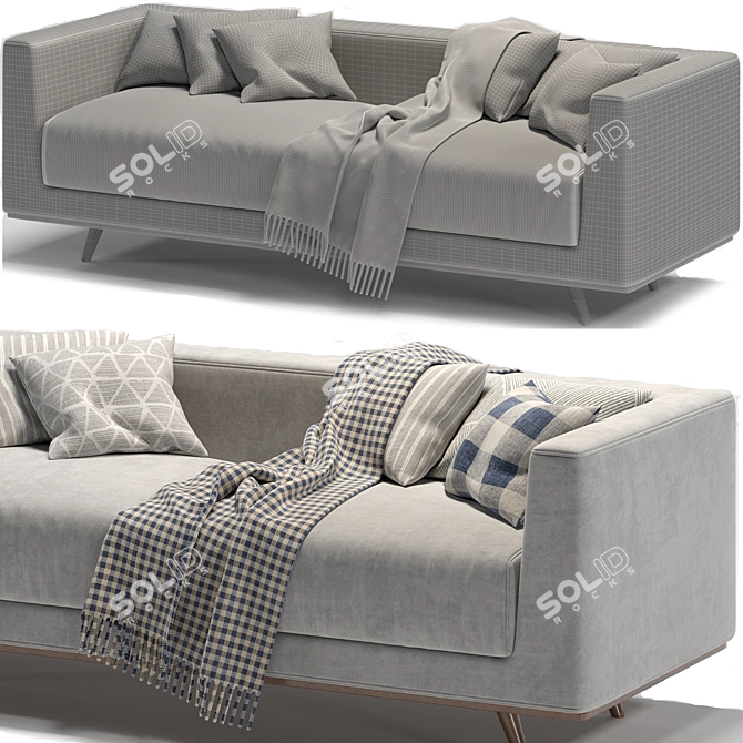 Modern 2 Seater Sofa: Tyrell 02 3D model image 4