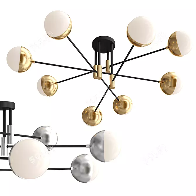 Eurosvet 70129_8: Loft-Style Ceiling Chandelier 3D model image 2