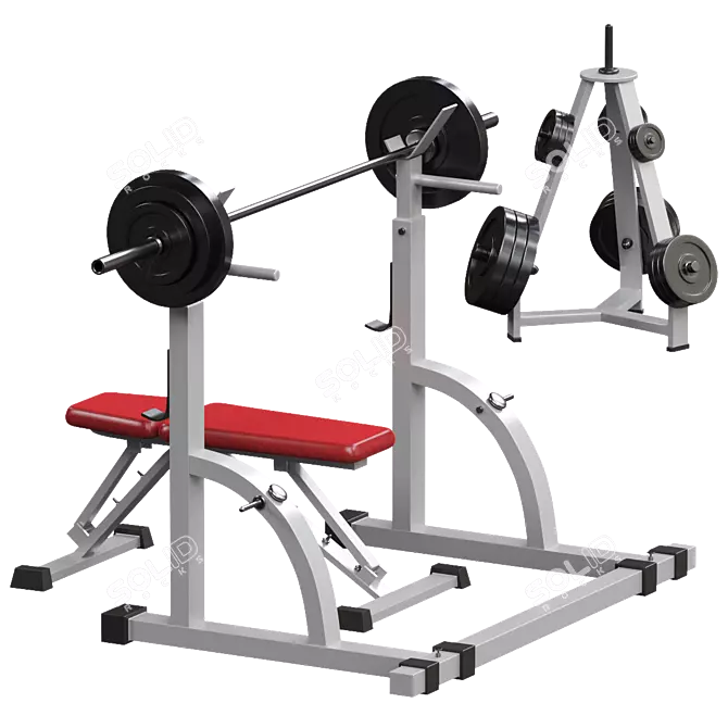 2017 Bench Press Barbell - V-ray Render (3Ds Max 2017, OBJ, FBX) 3D model image 2