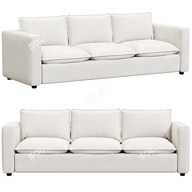 Lotus Deep Low Grande Sofa: Luxurious Comfort in a Stylish Design 3D model image 1