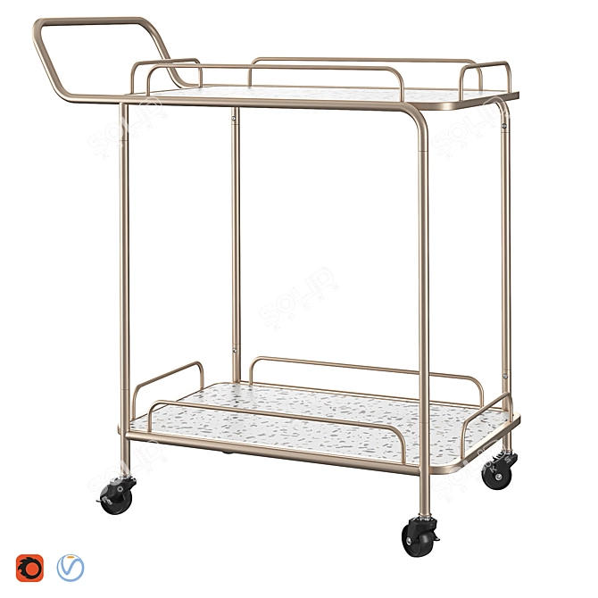 Modern Kitchen Trolley: Galena 3D model image 1