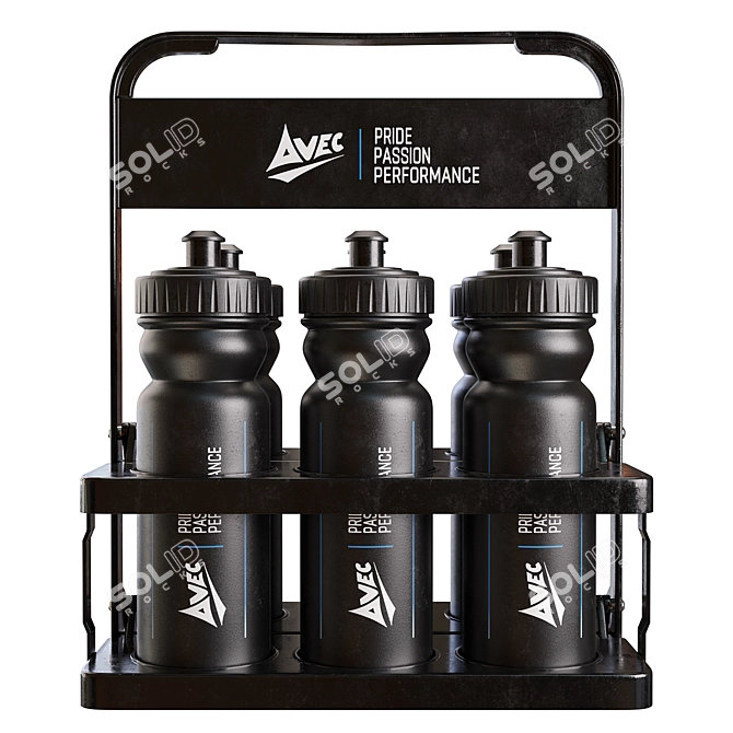 6-Bottle Sports Bottle Holder: Convenient and Stylish 3D model image 2