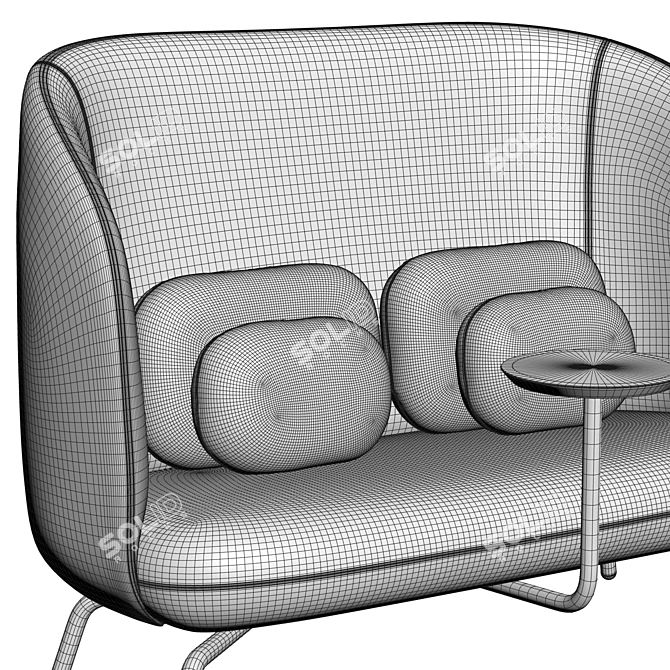 Cozy Nest Sofa 3D model image 3