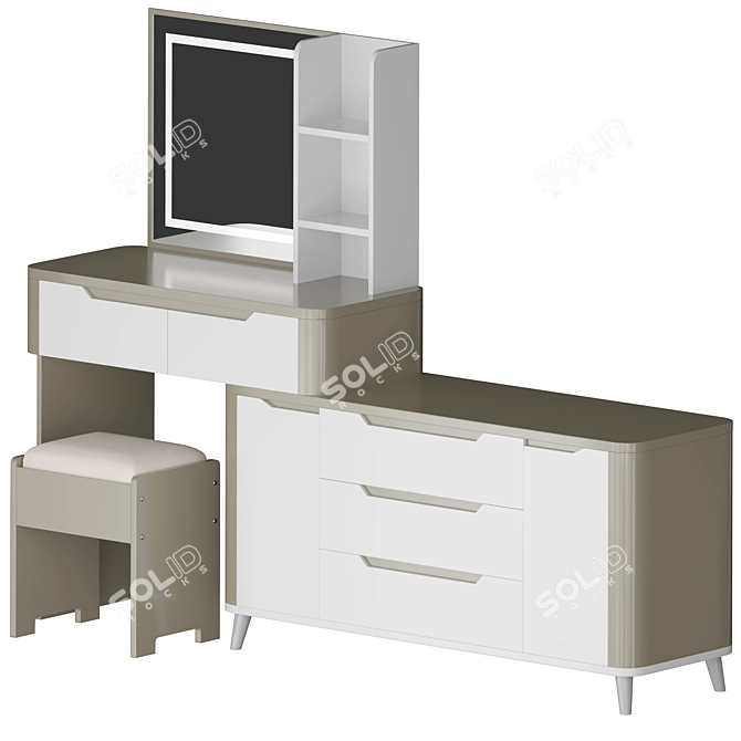 Sleek KAITLYN Modern Vanity Set 3D model image 3