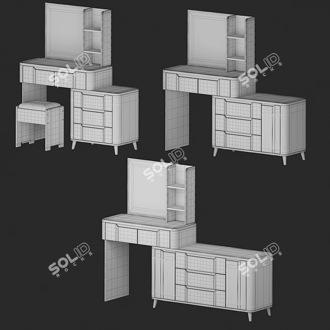 Sleek KAITLYN Modern Vanity Set 3D model image 4