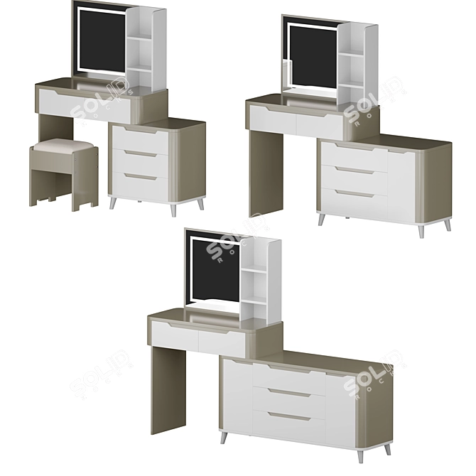 Sleek KAITLYN Modern Vanity Set 3D model image 6