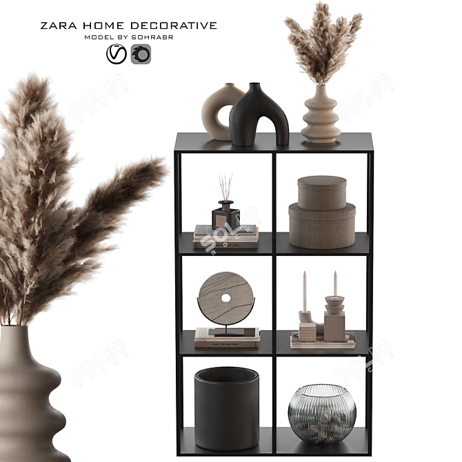 Zara Pampas Decor Set 3D model image 1