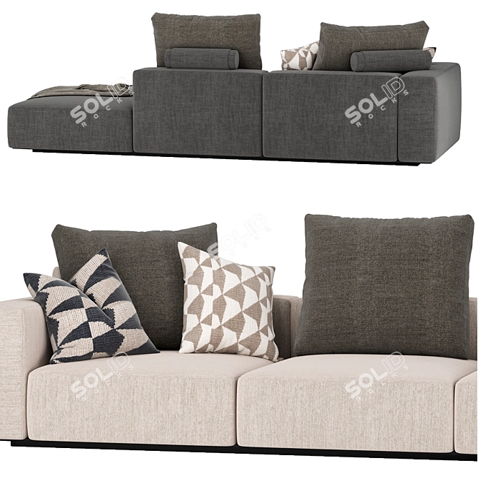 Magnificent Grandemare Sofa by Flexform 3D model image 2