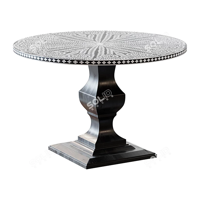 Elegant Barnsley Dining Table 3D model image 1