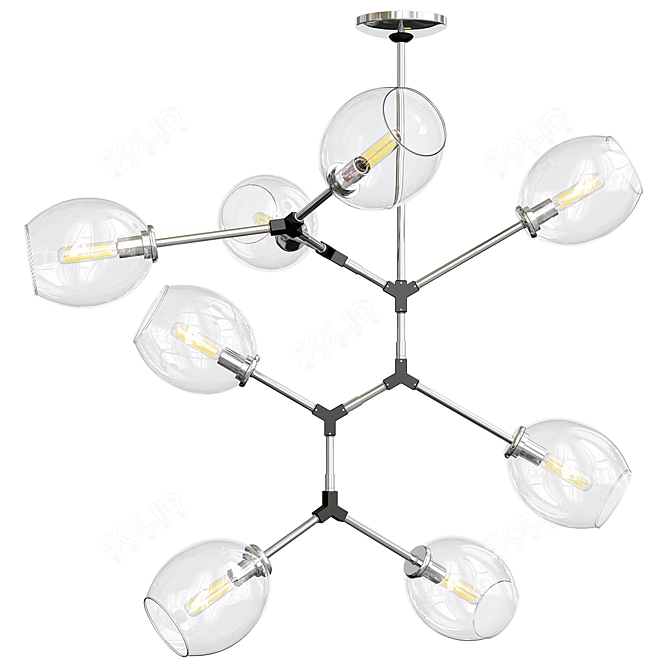 Elegant Nexpo 8-Light Chandelier 3D model image 1