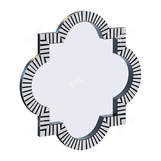 Elegant Bone Inlay Mirror 3D model image 2