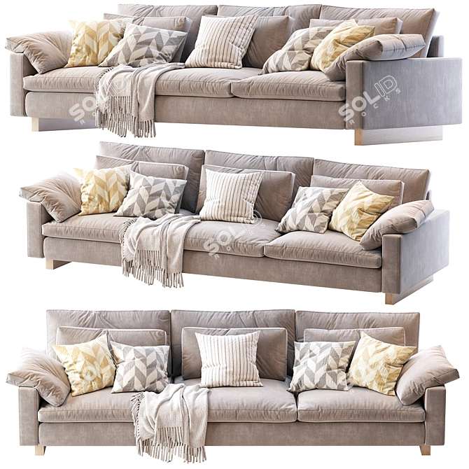 Elegant Harmony Sofa: Timeless Design, Superior Comfort 3D model image 2