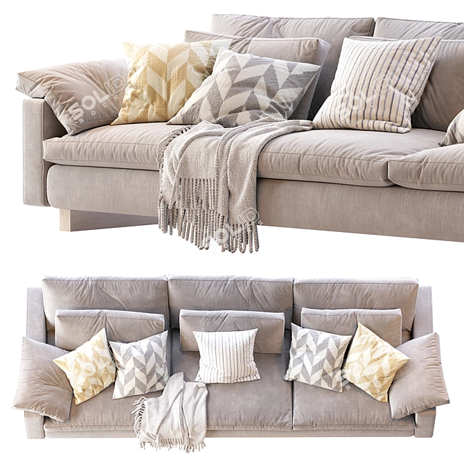 Elegant Harmony Sofa: Timeless Design, Superior Comfort 3D model image 4