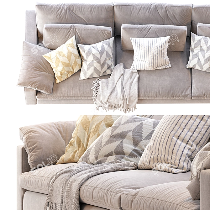 Elegant Harmony Sofa: Timeless Design, Superior Comfort 3D model image 5