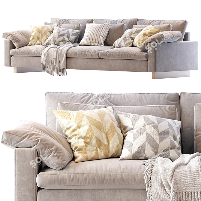 Elegant Harmony Sofa: Timeless Design, Superior Comfort 3D model image 6