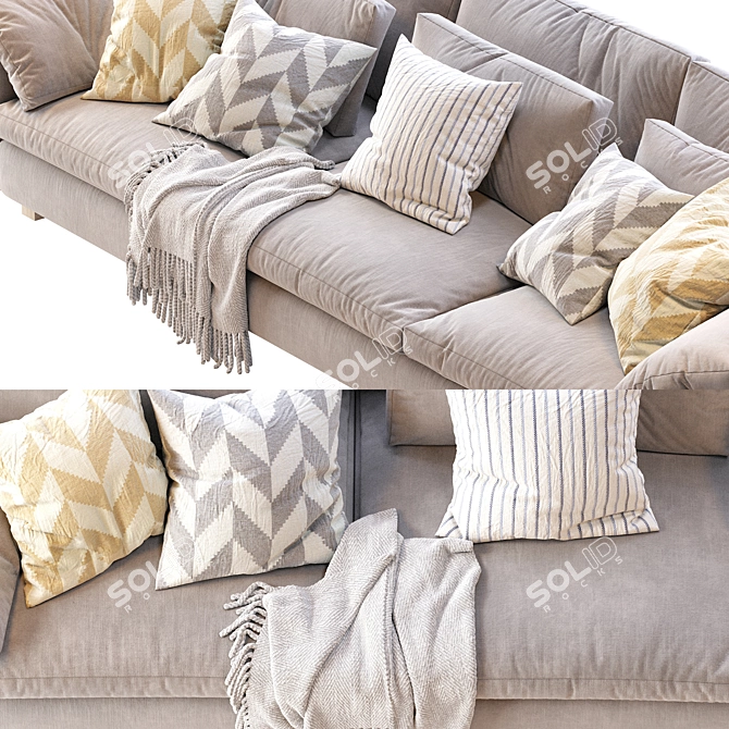 Elegant Harmony Sofa: Timeless Design, Superior Comfort 3D model image 7