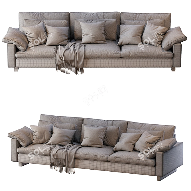 Elegant Harmony Sofa: Timeless Design, Superior Comfort 3D model image 1