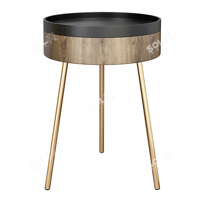 Nordic Style Round Side Table 3D model image 1