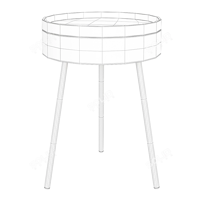 Nordic Style Round Side Table 3D model image 2