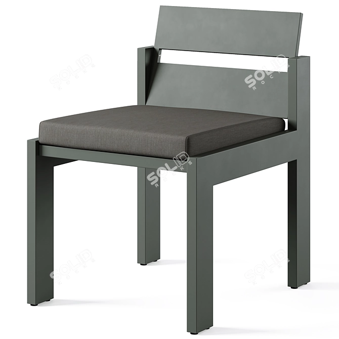 Modern Metal Outdoor Dining Chair 3D model image 1