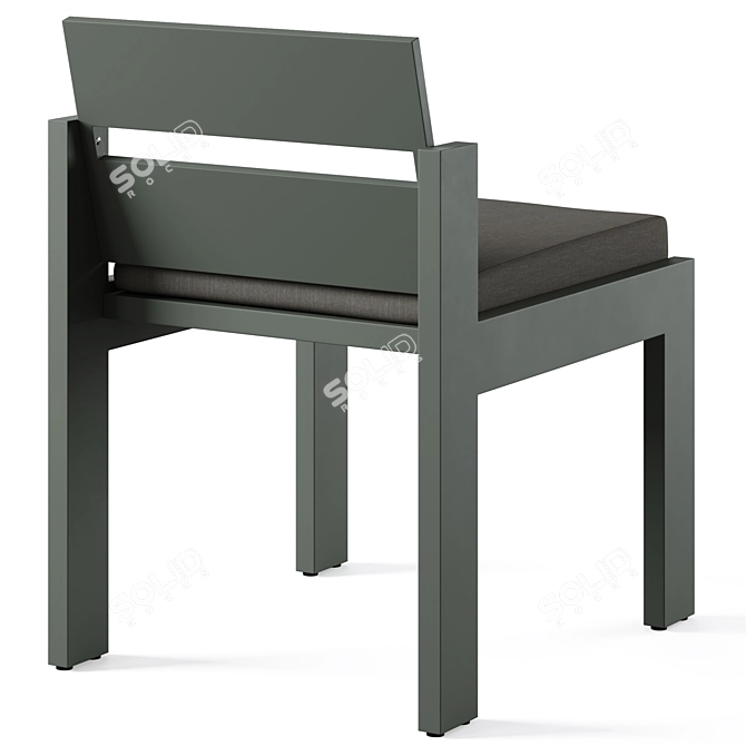 Modern Metal Outdoor Dining Chair 3D model image 2