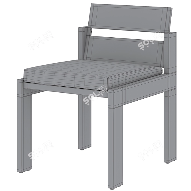 Modern Metal Outdoor Dining Chair 3D model image 5