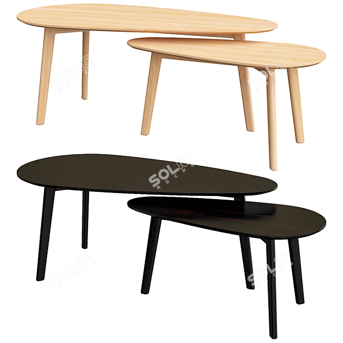 Scandie Oak Coffee Tables 3D model image 1