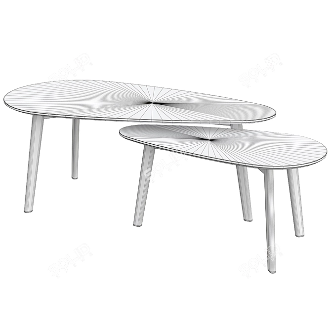 Scandie Oak Coffee Tables 3D model image 2