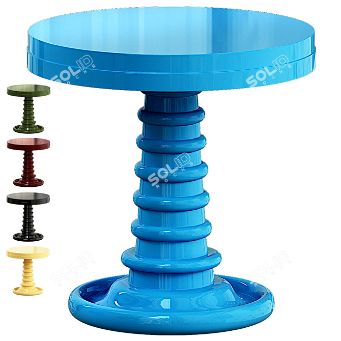 Elegant Bombay Button Painted Table 3D model image 1