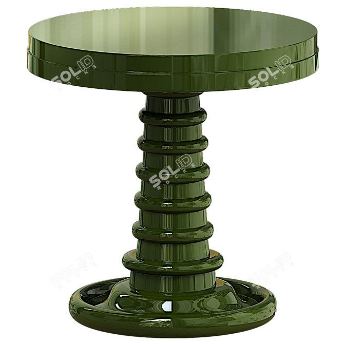 Elegant Bombay Button Painted Table 3D model image 2