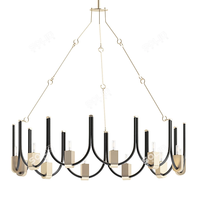 Elegant Arteriors France Chandelier 3D model image 1