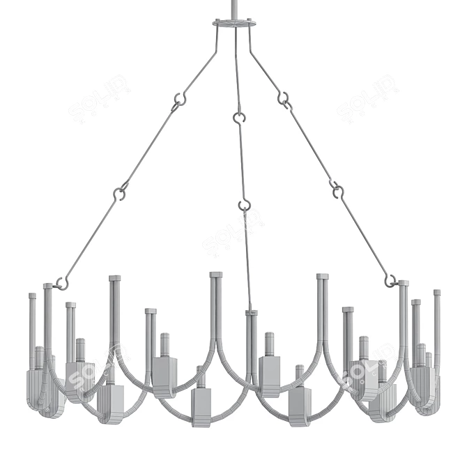 Elegant Arteriors France Chandelier 3D model image 2