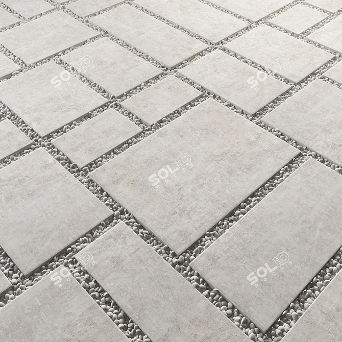 Pebble Paving Tile: Versatile, High-Quality Solution 3D model image 1