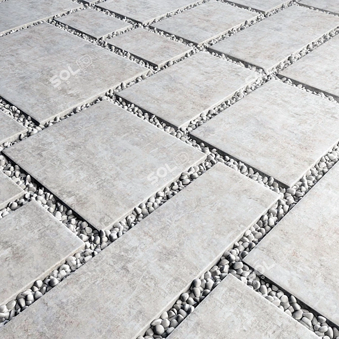 Pebble Paving Tile: Versatile, High-Quality Solution 3D model image 2