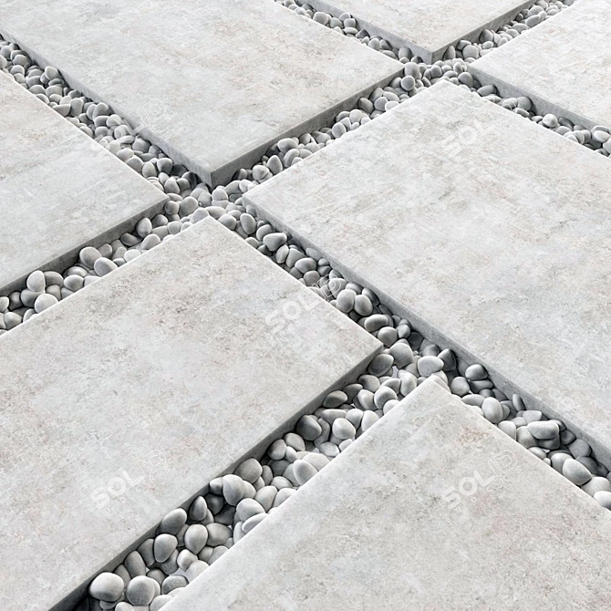 Pebble Paving Tile: Versatile, High-Quality Solution 3D model image 5