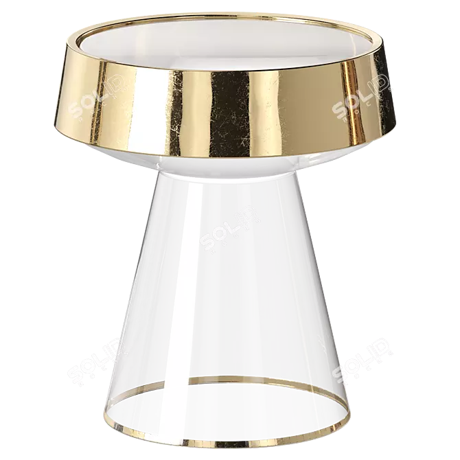 Modern Gold Glass Side Table 3D model image 1