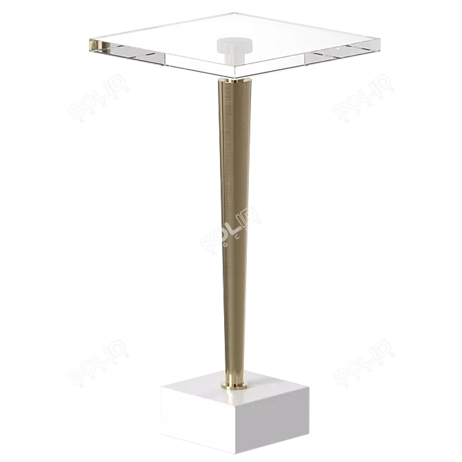 Brushed Brass Drink Table 3D model image 1