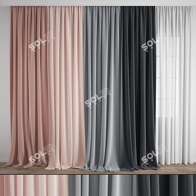 Polygonal Model Curtain: High Quality 3D Archive 3D model image 1