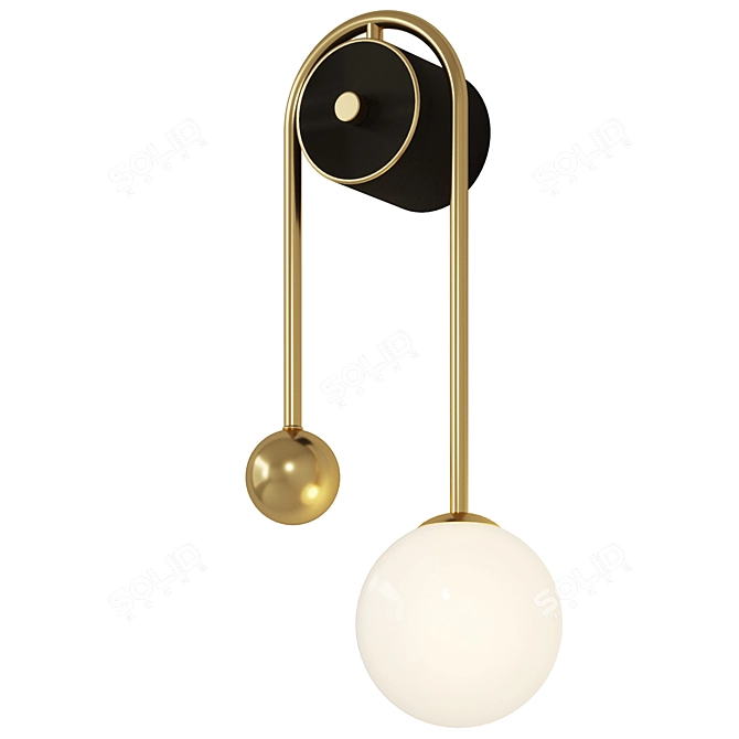 Elegant Gold Wall Lamp 3D model image 1