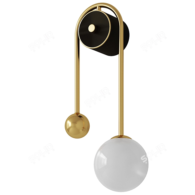 Elegant Gold Wall Lamp 3D model image 2