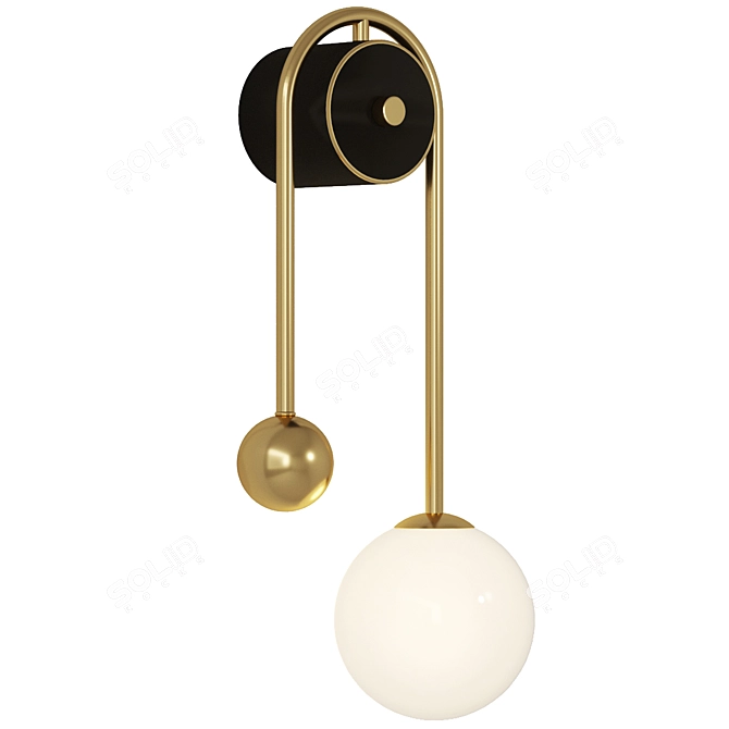 Elegant Gold Wall Lamp 3D model image 3