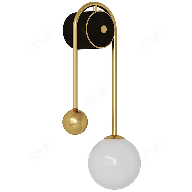 Elegant Gold Wall Lamp 3D model image 4