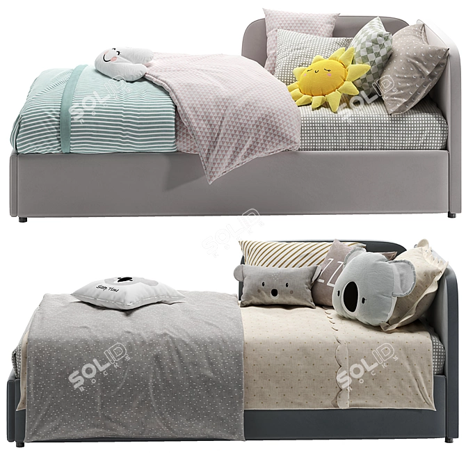 Cozy Corner Bed with Side Back 3D model image 4