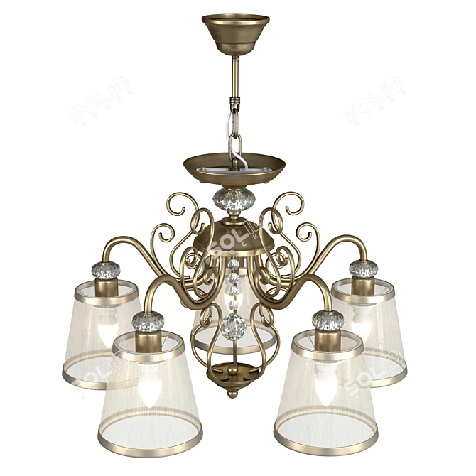 Freya Bronze Chandelier: Elegant Classic Design 3D model image 4