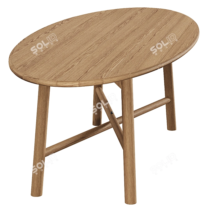 Oak Surfboard Oval Dining Table 3D model image 2