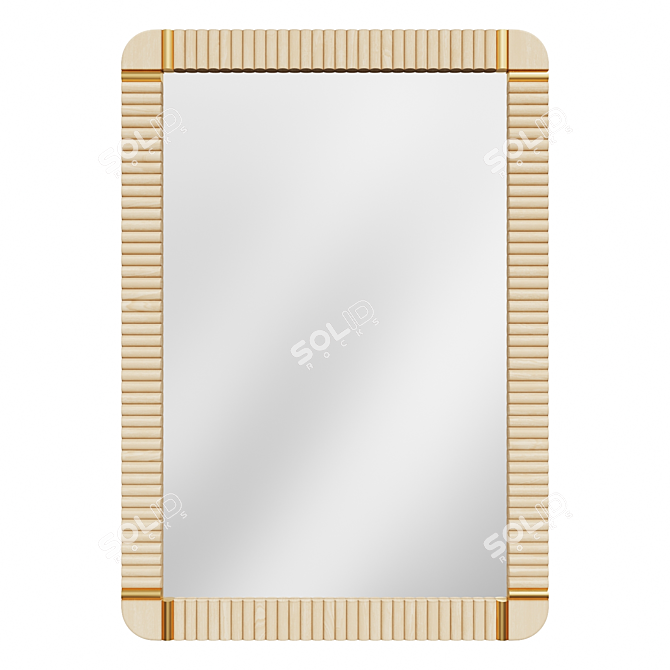 Modern Glamour Mirror with Brass Accents 3D model image 1