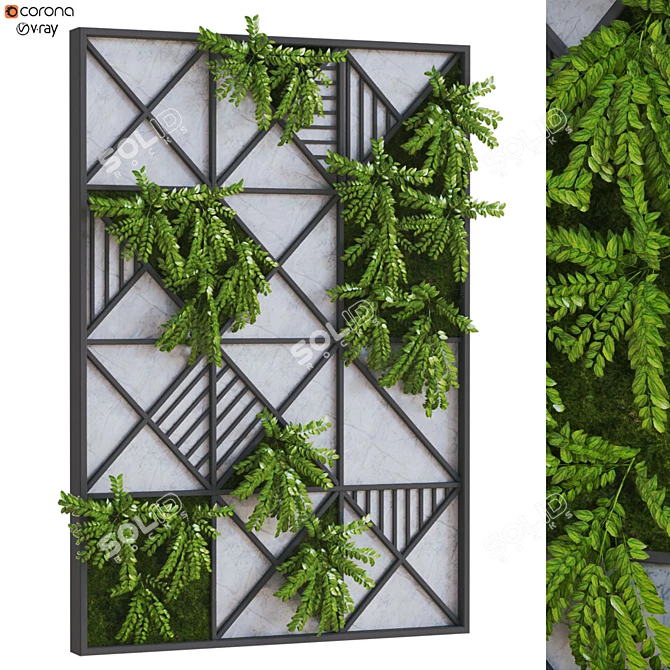 Nature's Oasis Vertical Wall Garden 3D model image 1